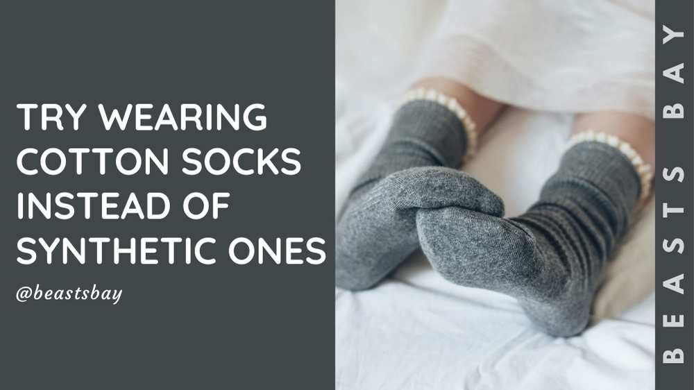 Try wearing cotton socks instead of synthetic ones